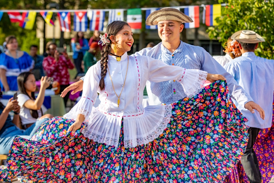 Students enjoying the multicultural events on campus